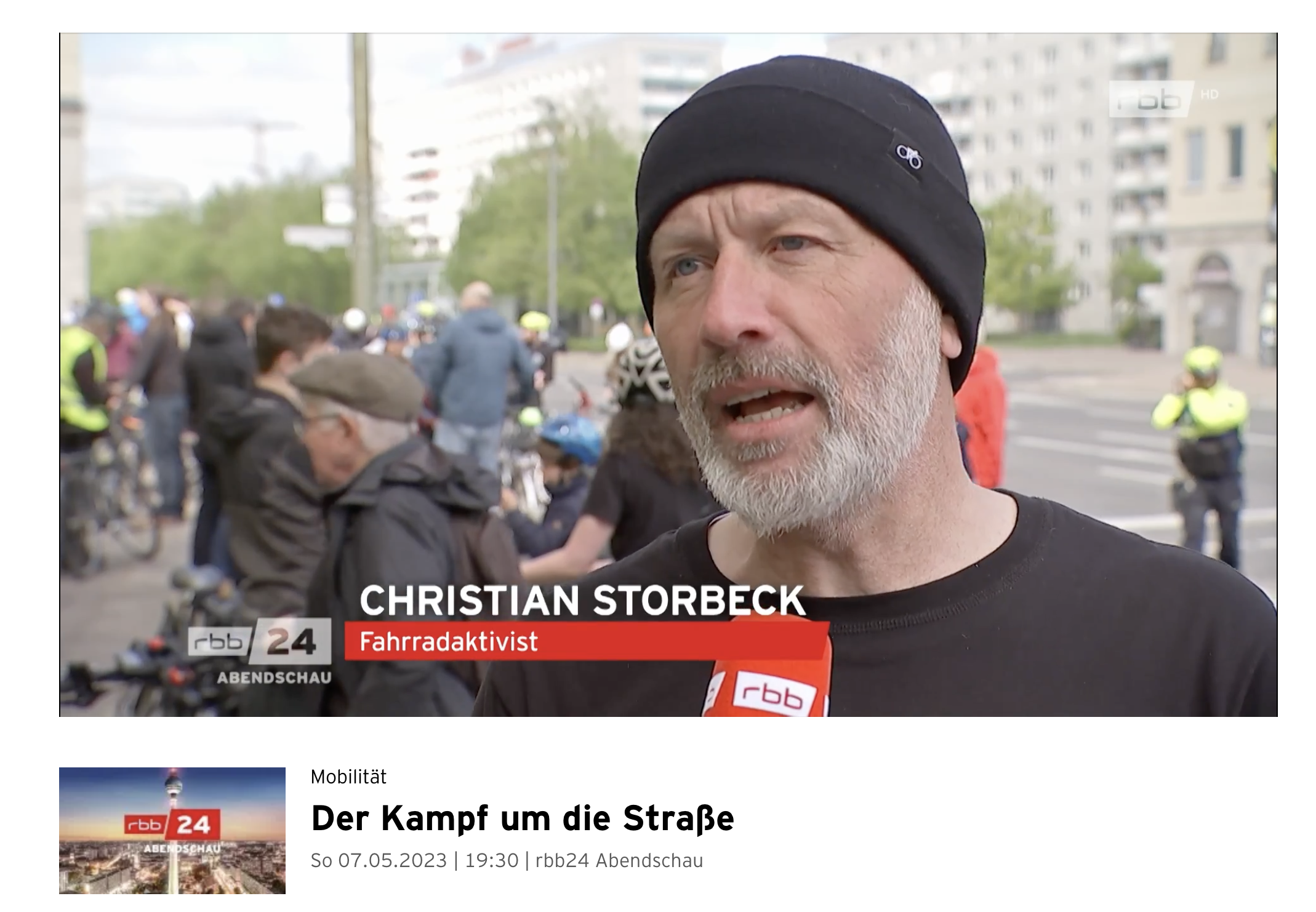 rbb Abendschau Radparade